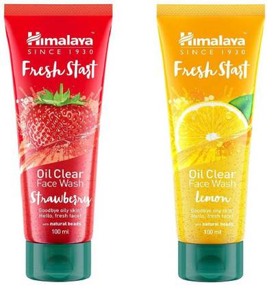 HIMALAYA Fresh Start Oil Clear , Strawberry & Lemon ( 100ml each ) Face Wash