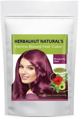 HERBALHUT Burgundy Henna (Mehendi) | Natural Conditioning and Anti-Dandruff Hair Colour Solution , red