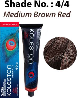 Wella Professionals Koleston Perfect Vibrant Reds Hair Color 4/4 Colorant Tube 60g , Medium Brown Red