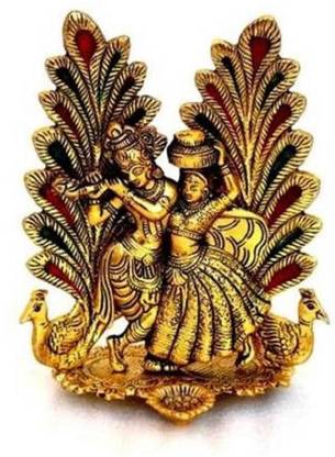 LOTUS RISE Radha Krishna Idol Statue Gift Krishna Radha Murti Love Couple Statue Showpiece Hindu God Makhan Chor/Laddu Gopal Sculputer Handicraft Idol Janmashtami Decorative Spiritual Diwali Puja Vastu Showpiece Figurine - Religious Pooja Gift Item & Murti for Mandir / Temple / Home / Office Decorative Showpiece Decorative Showpiece  -  16 cm
