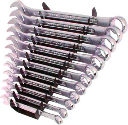 VNIK Multi-Function Universal One Side Open Ended Sided Combination Spanner Wrench Set -12 Pieces Double Sided Combination Wrench