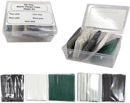 RPI SHOP 25 Pcs Polyolefin Heat Shrink Tube, For Mobile Charger Cable Repairs, Cover For iPhone Lightning Charger Cable USB Cord, Cover for Type C, iPhone, Apple Lightning, HDMI Heat Shrink Cable Sleeve