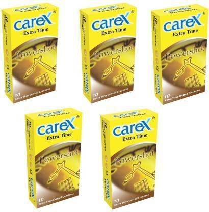 CAREX CAREX_EXTRA TIME DOTTED CONDOMS, POWERSHOT CONDOM( PACK OF 5 ) 50 PCS Condom