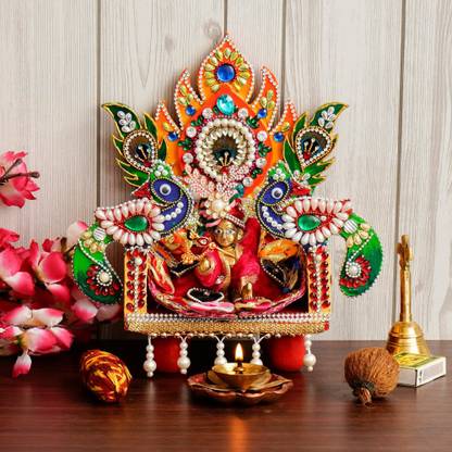 CAPIO ART KRISHNA SIHASAN,Laddu Gopal Singhasan For Home And Office,COMFORTABLE SIHASAN Solid Wood Home Temple