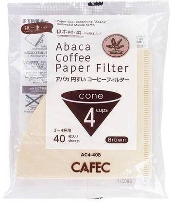 CAFEC Abaca Paper Brown (2-4 Cup) 40 Sheets Indian Coffee Filter