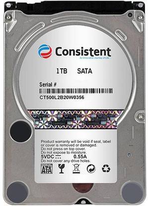 Consistent 2.5 1 TB Laptop Silver SATA Internal Hard Disk Drive (HDD) (CT2500SX)