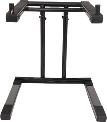 WOW STANDS BLK_1004_CK DJ LAPTOP & mackbook double stand with height adjustable Iron Floor and Desk Stand Laptop Stand with Adjustable Height Compatible with Universal Laptops
