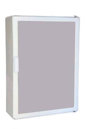Epraiser Mystic White (Size: 18 x 14 x 5 Inches, Large) Premium Virgin Quality ABS Unbreakable Material Bathroom Mirror Single Door Cabinet with Storage Shelves Plastic Wall Shelf