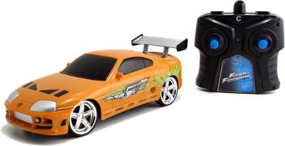 Jada Full Function Remote Control 1:24 Scale Brian's Supra-Orange 2.4Ghz with Turbo button Car Toy for Kids Boys Girls Age 6 Years and above