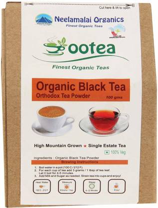 Ootea Black Tea Powder Organic - 100g Black Tea Box