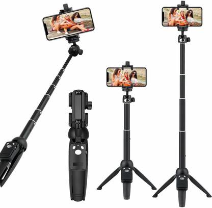 Twixxle IIV®-299-ED-Bluetooth Handheld Lightweight Selfie Monopod Tripod 3-in-1 with Remote Shutter and Phone Holder Tripod