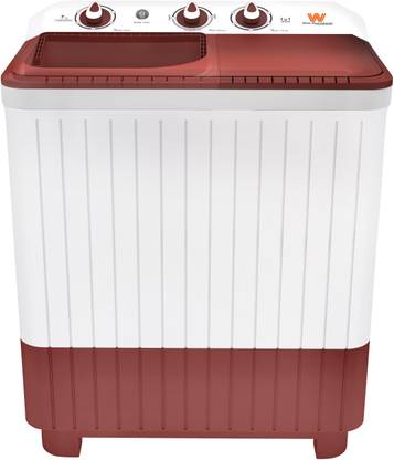 White Westinghouse (Trademark by Electrolux) 7 kg Semi Automatic Top Load Washing Machine White, Maroon
