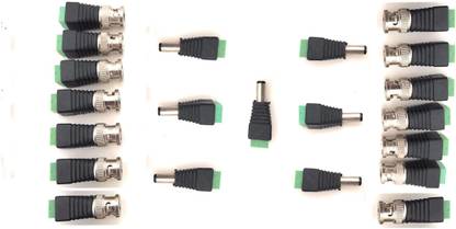 ATEKT BNC 14 PC +7 PC Dc Connectors Screw Type BNC Male Green Head Terminal Plug BNC Screw Monitoring Video Connector (PACK OF 21 ) CCTV CAMERA CONNECTOR Wire Connector