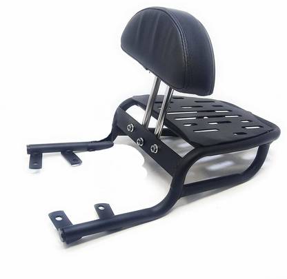 AUTOFIT Heavy Carrier Back Rest with Adjustable Cushion Support for Royal Enfield Meteor 350,(Black). Bike Headlight Grill
