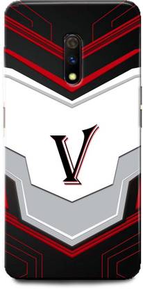 Afterglow Back Cover for Realme X V, V LETTER, V NAME, V ALPHABET, ALPHABET