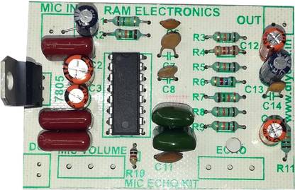 Diycart Echo MIC Circuit Microphone Pre Preamp Kit with presets for audio amplifiers(PT2399 Based) Electronic Components Electronic Hobby Kit