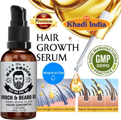 the man choice PREMIUM ADVNCE BEARAD & MOOCH GRO Hair Oil