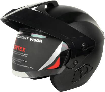 Cortex Open Face Helmet With Peak Cap, 100% ABS, Unbreakable Visor with Rear Reflector Motorbike Helmet