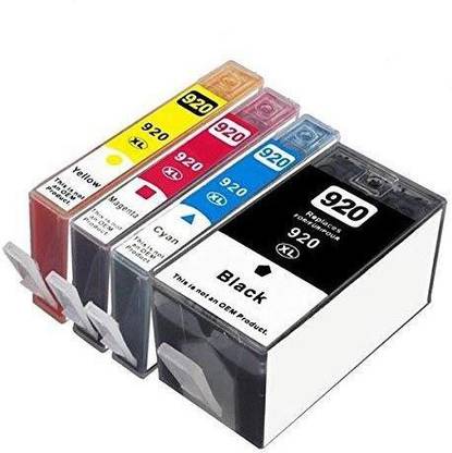 Hanat 920 XL Ink Cartridge for HP 920 XL Compatible for HP OfficeJet 6500 6500A 7500 7500A 7000 6000 Inkjet Printer Black + Tri Color Combo Pack Ink Cartridge