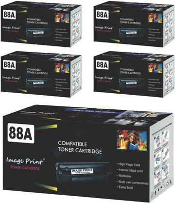 IMAGE PRINT 88A, 88A PACK OF 5, IMAGE PRINT, RAVECHI COMPUTER, TONER CARTRIDGE, COMPATIBLE TONER CARTRIDGE Black Ink Toner