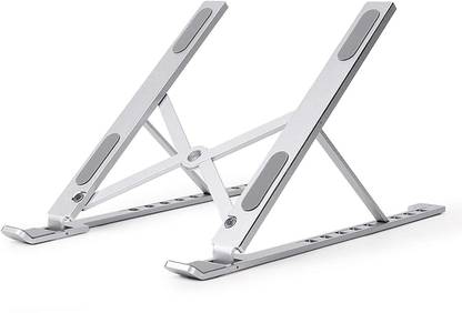 VIS VARSHA INDOTECH SALES Laptop Stand for Table .Laptop, Computer, Tablet Riser Adjustable Aluminum Ergonomic Foldable Portable & Stable Desktop 6 Angles Holder Compatible With all 10-15.6” Of All Brands for Table , Bed, and Desk VIS224 Aluminium Desk Stand Rotatable Laptop Stand with Adjustable Height Compatible with Universal Laptops