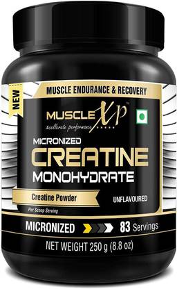 MuscleXP Micronized Creatine Monohydrate Powder, Unflavored, 250g (8.8oz) - 83 Servings Creatine