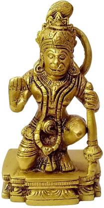 ASTRUMS Lord Hanuman Ji | Hanuman Murti Brass | Bajrang Bali ji for Home, Office, Car Dashboard, Etc | Hanuman Murti Pital | Murti Small Statue | Bajrang Bali Murti Showpiece for Pooja, Gift, Etc. Decorative Showpiece  -  10 cm