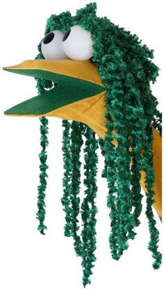 PoutZip Pout Handmade T.T Ball, Feathers Wool, Cardboard Sheet & Color Felt Sheet, Fevibornd Sock Puppet|Yellow & Green Hand Puppets