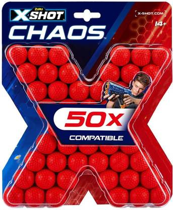X-Shot Chaos 50 Dart Balls Refill Pack Darts & Plastic Bullets