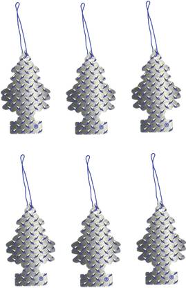 Little Trees Pure Steel Car Freshener Diffuser Car-Freshner Hanging Car, Home and Office Air Freshener, Pure Steel Scent (Pack of 6)
