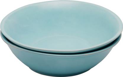 Clay Aesthetics Ceramic Serving Bowl Clay Aesthetics Handmade Teal Blue Salad/Multipurpose/Pasta Bowl Set of Two