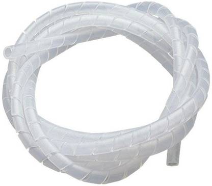 RPI SHOP Transparent 6mm(1/4" Inch) Spiral Cable Wrap, Cable Sleeve, cable Organizer For TV PC Home & Home - Length : 5 Meter Split Side Entry Heat Shrink Cable Sleeve