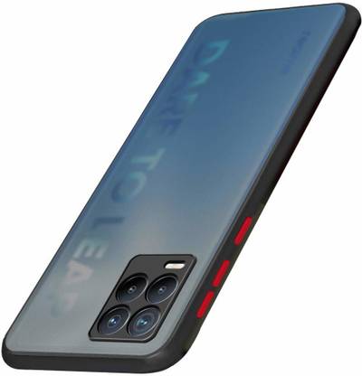 vmt stock Back Cover for Realme 8 4G / Realme 8 Pro (Hybrid TPU & PC | Smoked Back | Black Bumper)