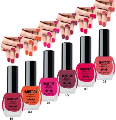 Banetion Fashion Bar Exclusive Color Range Nail Polish Set of 6