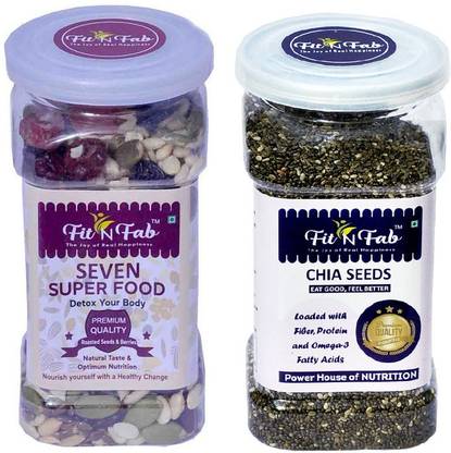 FIT N FAB Seven Super Foods ( 110 gm) & Chia (125 gm) Mixed Nuts Combo Pack Combo