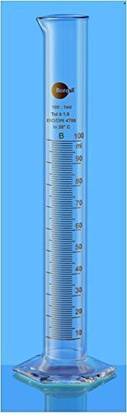 BOROSIL 3022024 Cylinder, 500 ml, Borosilicate Glass Graduated Cylinder