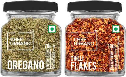 Chef Urbano Combo of Oregano 70g and Chilli Flakes 100g Combo