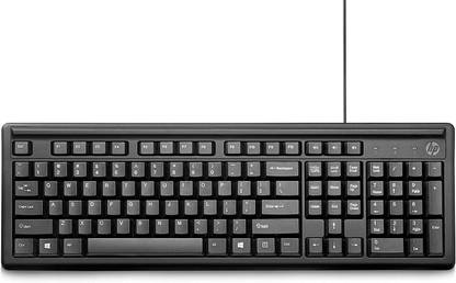 HP 100 USB KEYBOARD WITH HIGH QUALITY USB CABLE PACK OF 1 Wired USB Standard Multi-device Keyboard Compatible with Desktop, Laptop, Mac
