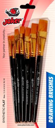 Joker Flat Synthetic Color Brush, Pack of 7 brush