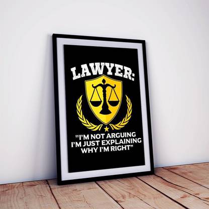 Lawyer Poster with Frame for Room and Office Decorative Fine Art Print