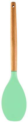 Woodtula Silicone Spatula Set Turner with Wooden Handle for Cooking, Green Pack of 1 Wooden Spatula