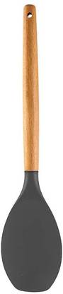 Woodtula Silicone Spatula Turner for Nonstick Cookware, Grey Pack of 1 Wooden Spatula