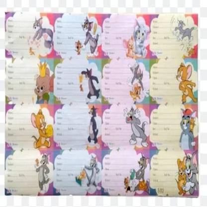 Super Easy 7 cm Name Slip Note Books Cartoon Stickers School Labels for Kids Self Adhesive Sticker