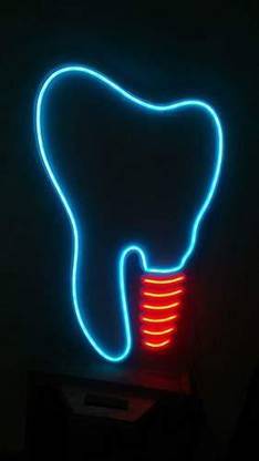 Neon Sign India Creative Studio's. On 12mm Fiber Glass. LED neon Sign Dentist Signage Neon Signs. Table Lamp