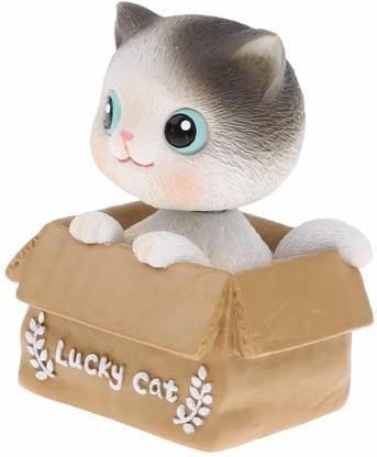 Mubco Lucky Cat Bobblehead |Head Shaking Car Dashboard Home Decoration Figure Doll Toy