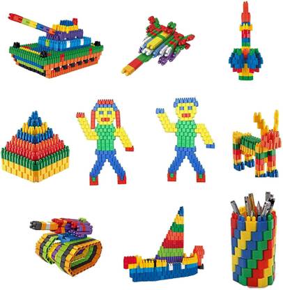 Aarzoomic Rocket Shape Blocks Bars Different Shape Educational Construction Engineering Set 3D Puzzle, Interlocking Creative Connecting Kit, Building Construction Toys