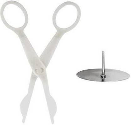 Royals Metal Rose Nail for Cake Flower Making and Plastic Scissor Kitchen Tool Set