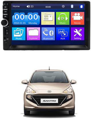 AYW 7 INCH Double Din Car Screen Stereo Media Player Audio Video Touch Screen Stereo Full HD with MP3/MP4/MP5/USB/FM Player/WiFi/Bluetooth & Mirror Link Universal Santro New For All Models Car Stereo