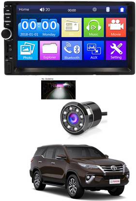 AYW 7 INCH Double Din Car Screen Stereo Media Player Audio Video Touch Screen Stereo Full HD with MP3/MP4/MP5/USB/FM Player/WiFi/Bluetooth & Mirror Link With Back Rear Camera Universal Fortuner New For All Models Car Stereo