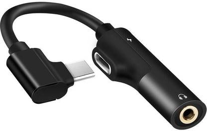 TECHGEAR Black USB C Type-C to 3.5mm Jack AUX Earphone Audio Charger Converter Adapter Cable, Type C to 3.5 mm Headphone Jack Adapter,Type-c Audio Aux Cable/Converter,Supports Call/Charge/Music Control for 7/7 pro/Xiaomi 6/Note 3Black Phone Converter